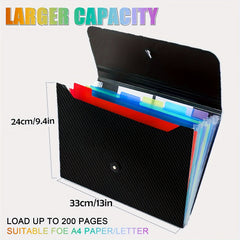 Colorful Expanding File Folder 7 Pockets Accordian File Holder