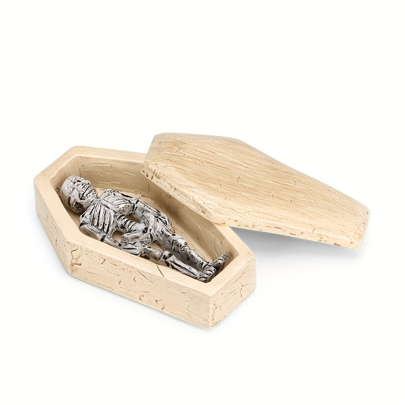Halloween Coffin & Skeleton Resin Ornaments Dark Shadow Home Decor