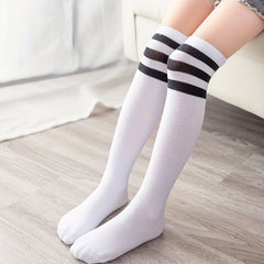 2 Pairs Kids Striped Football Socks Sweat Absorbing Crew Socks