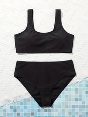 Girl's Bikini Set Tank Top & Briefs Swimsuit Quick Drying Stretchy Bathing Suit