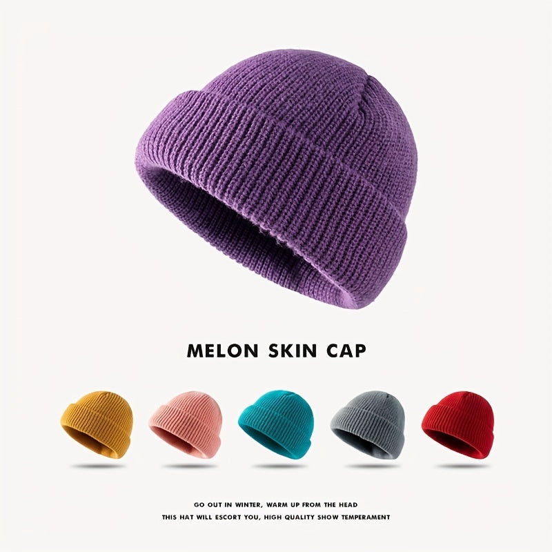 Knitted Melon Hat Autumn Winter Hat Student Beanie Hat For Men And Women