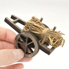 DIY Mini Outdoor Garden Firewood Cart with Wooden Logs