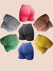 7pcs Seamless Stretch Yoga Shorts Running Sports Women's Activewear