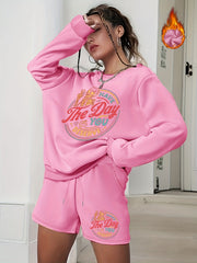 Women's Halloween Graphic Sweatshirt & Shorts Set