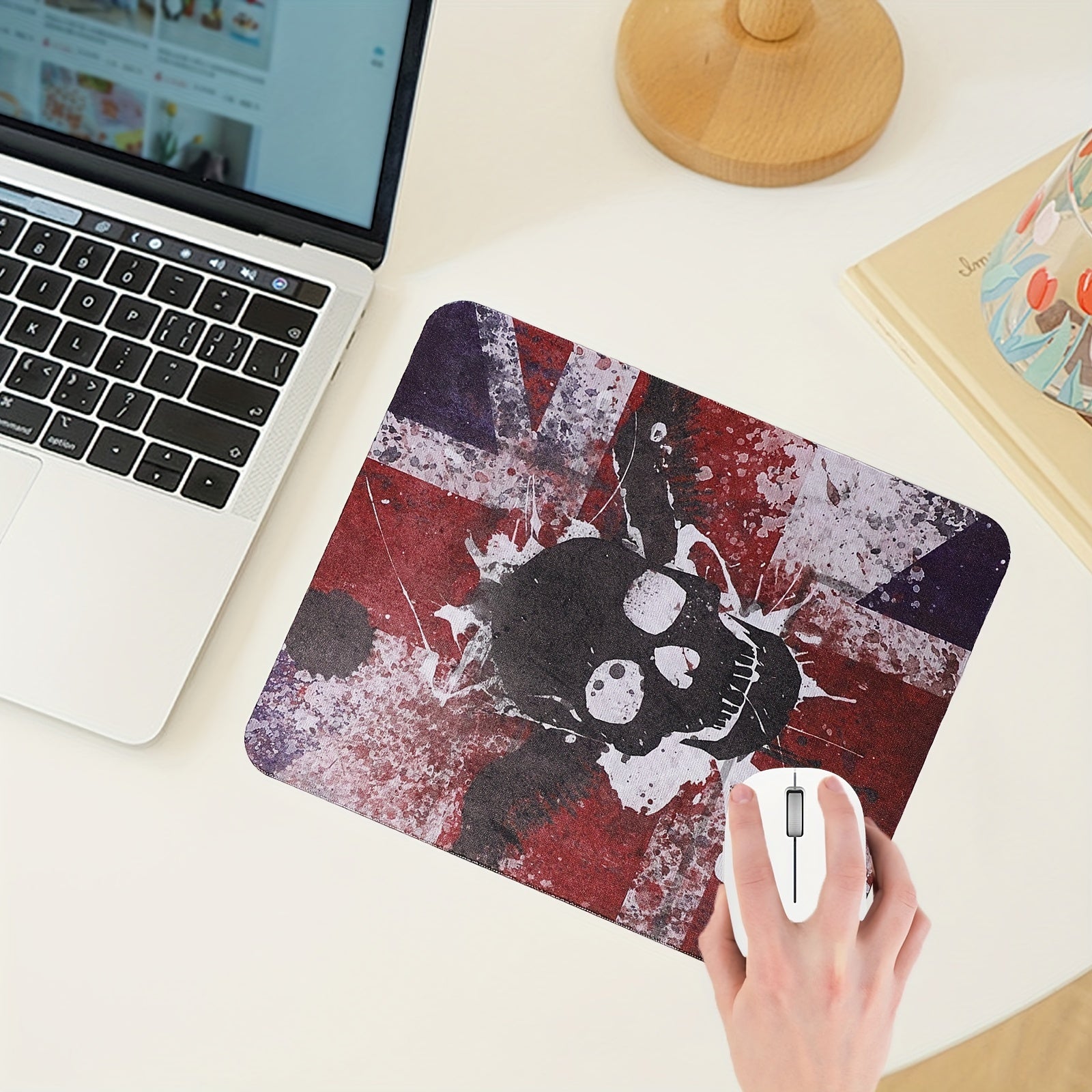 Skull Head Computer Mouse Pad Anti-Skid Rubber 24x13x0.07 inches