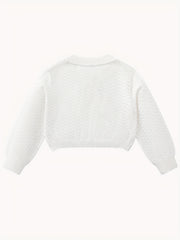 Girls Thin Knitwear Cotton Cardigan Sweater Long Sleeve Cover Up Button Closure