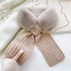 Women's Winter Plush Knitted Scarf Warm Collar