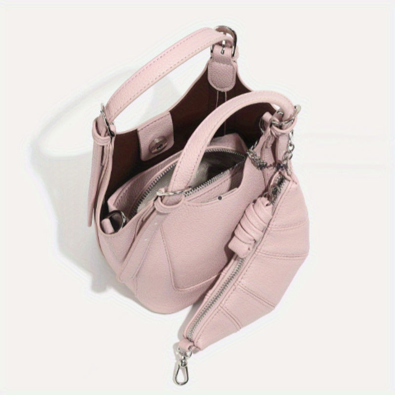 Stylish Leather Crossbody Bag with Detachable Strap