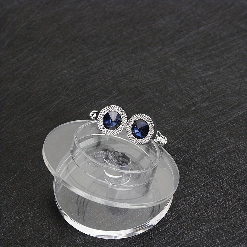 Crystal Cufflinks for Men Shirt Button Cuff Link Jewelry