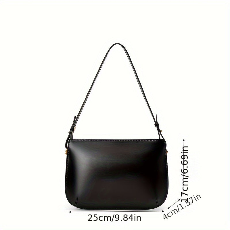 Leather Crossbody Bag for Women Minimalist Shoulder Purse Golden Tone Hardware