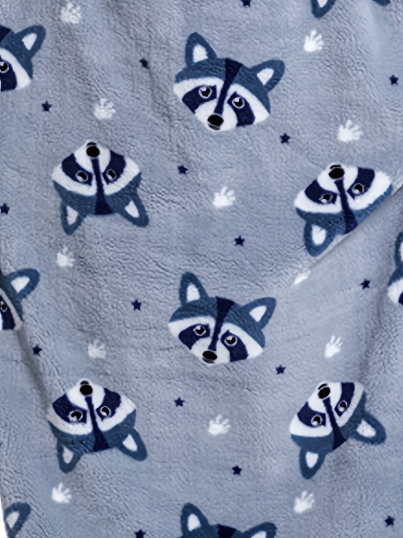 Women's Plus Size Raccoon Pattern Flannel Hoodie Nightgown