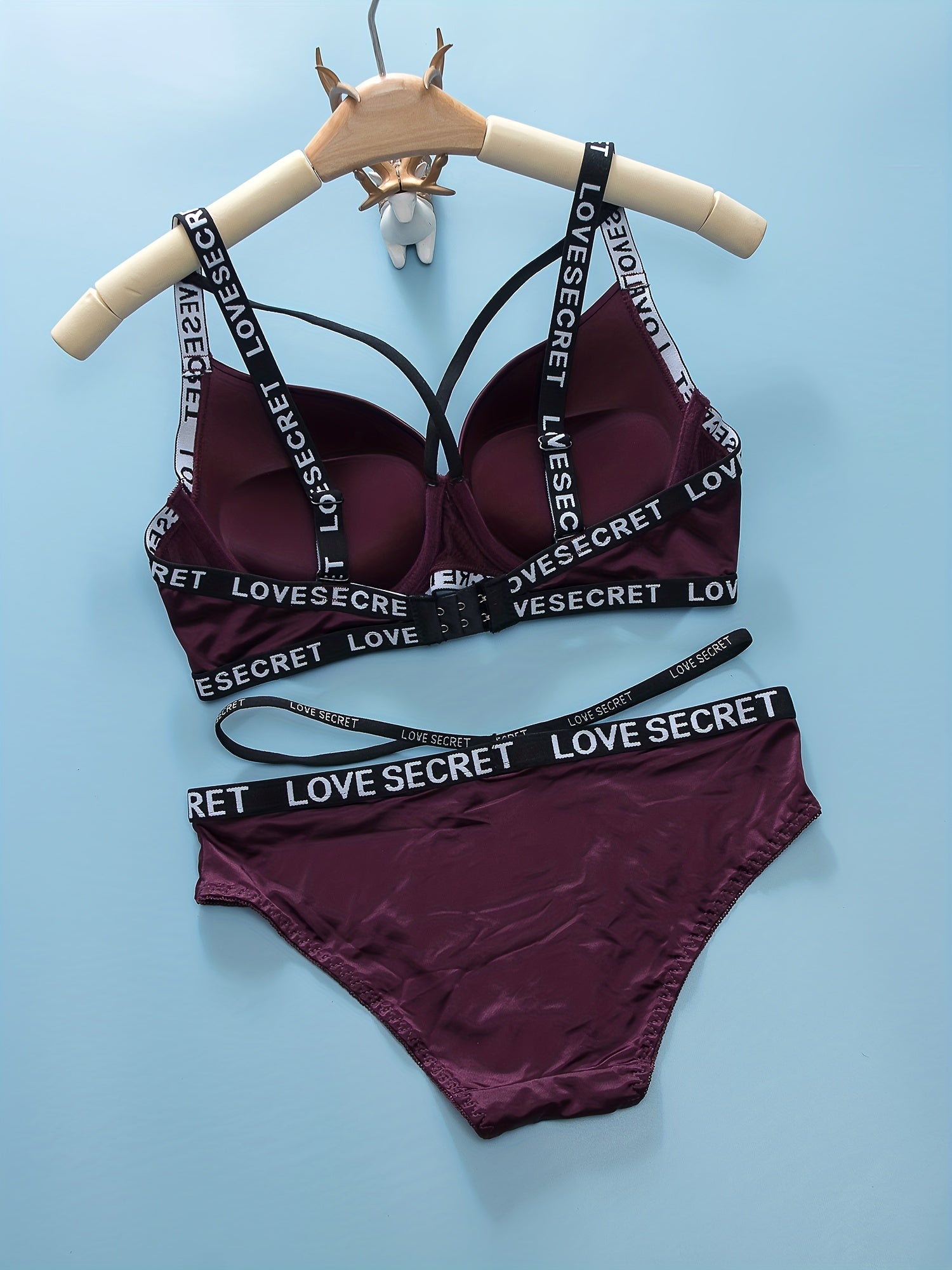 Letter Print Bra & Panties Lingerie Set