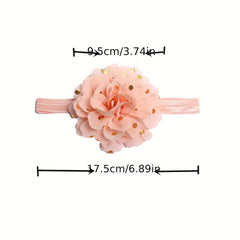 3pcs Dot Chiffon Flower Baby Headband 0-3 Years