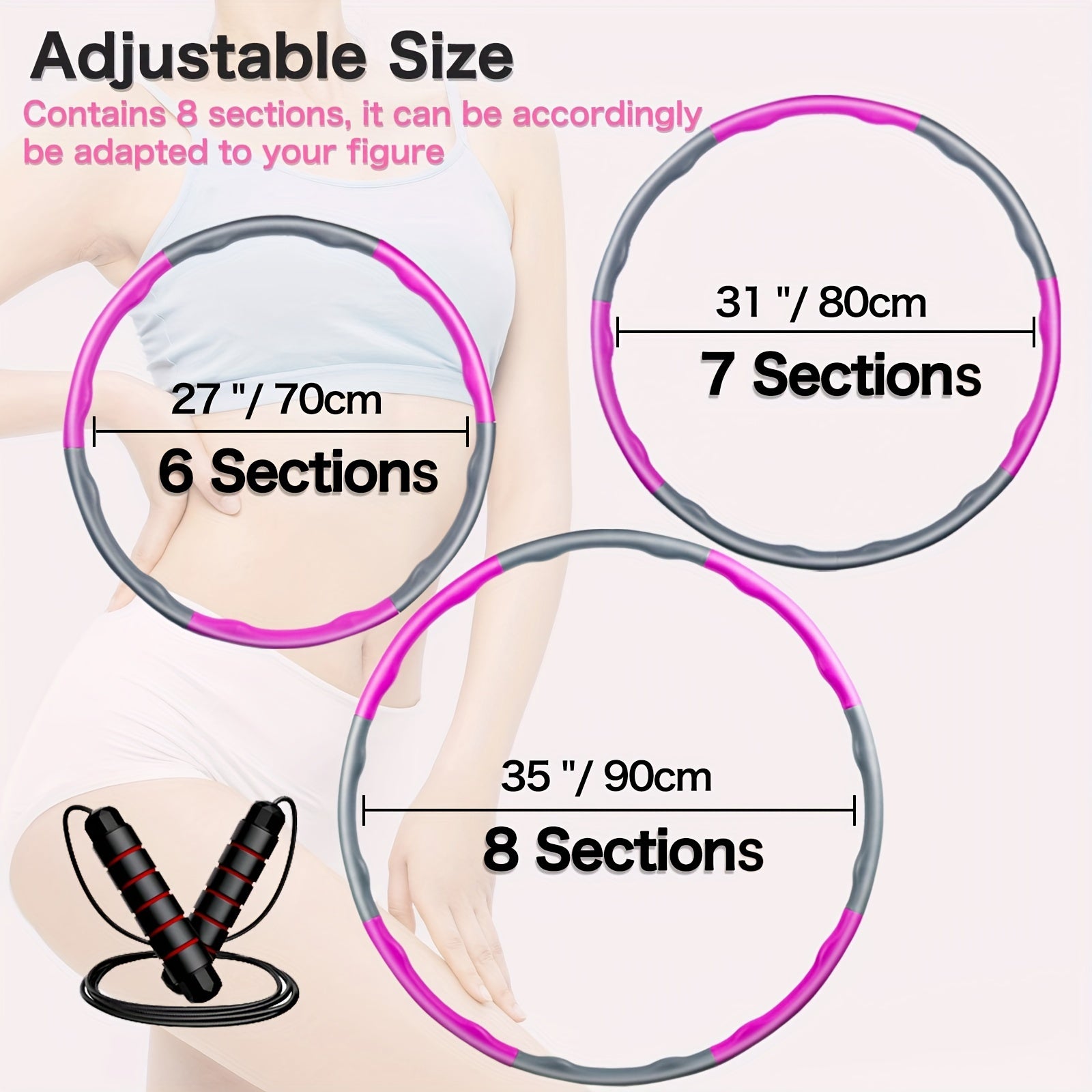 Detachable 8 Section Fitness Hoop Pilates Training Hoop