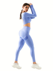 Yoga Set Crop Top & Leggings Suit Women's Activewear