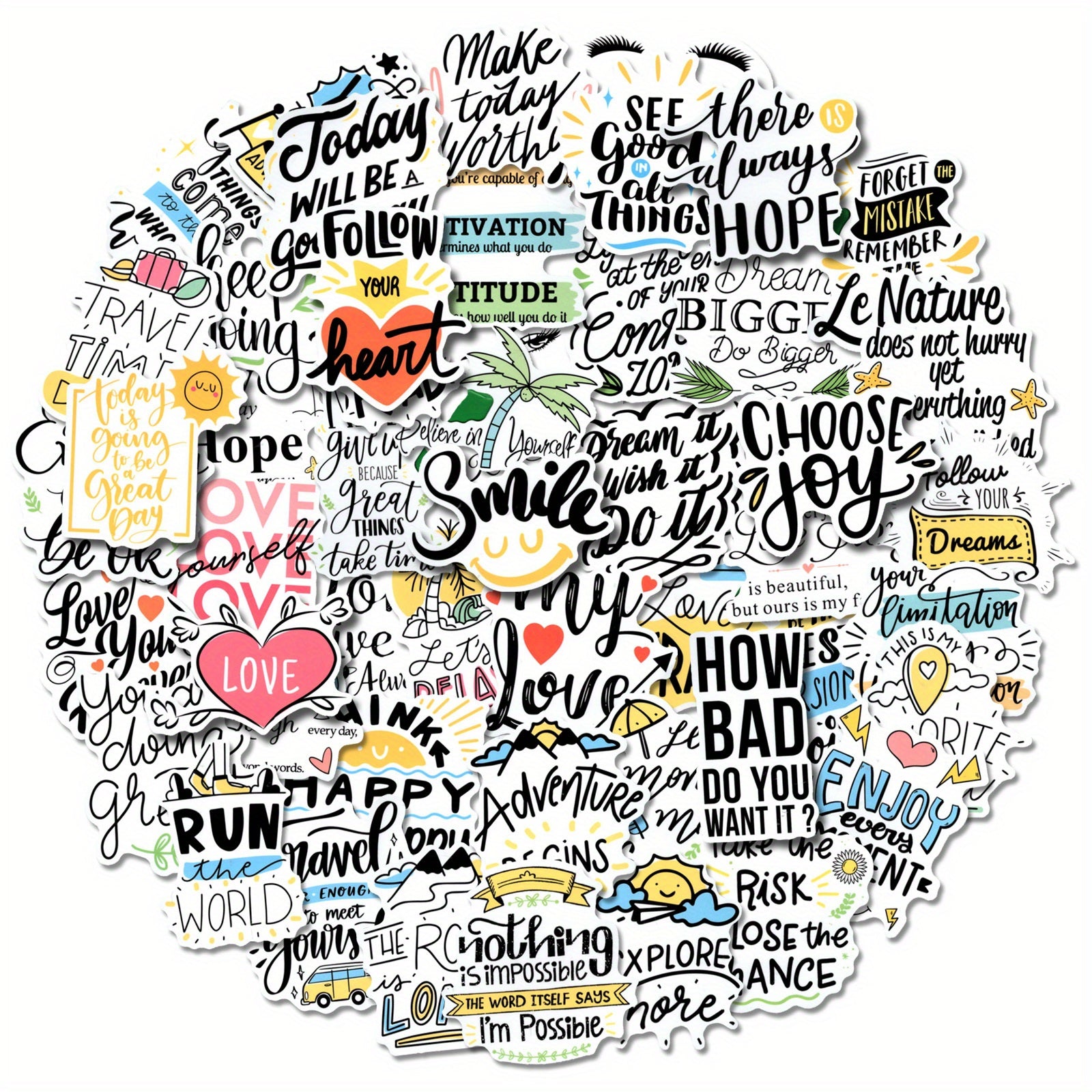 50pcs Inspirational Scrapbook Stickers Motivational Class Stickers