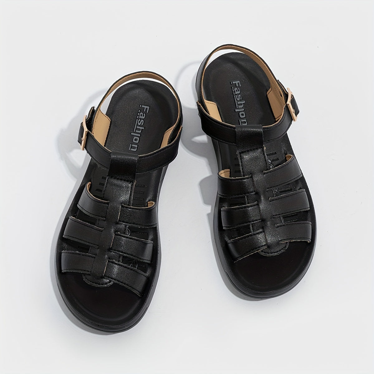Women's Fisherman Sandals Open Toe Woven Flat Sandals Buckle Outdoor Casual