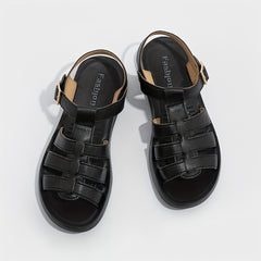 Women's Fisherman Sandals Open Toe Woven Flat Sandals Buckle Outdoor Casual