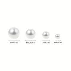 100pcs Mix Size Imitated Pearl Beads 4-8mm Pearls Accessories Women's Jewelry