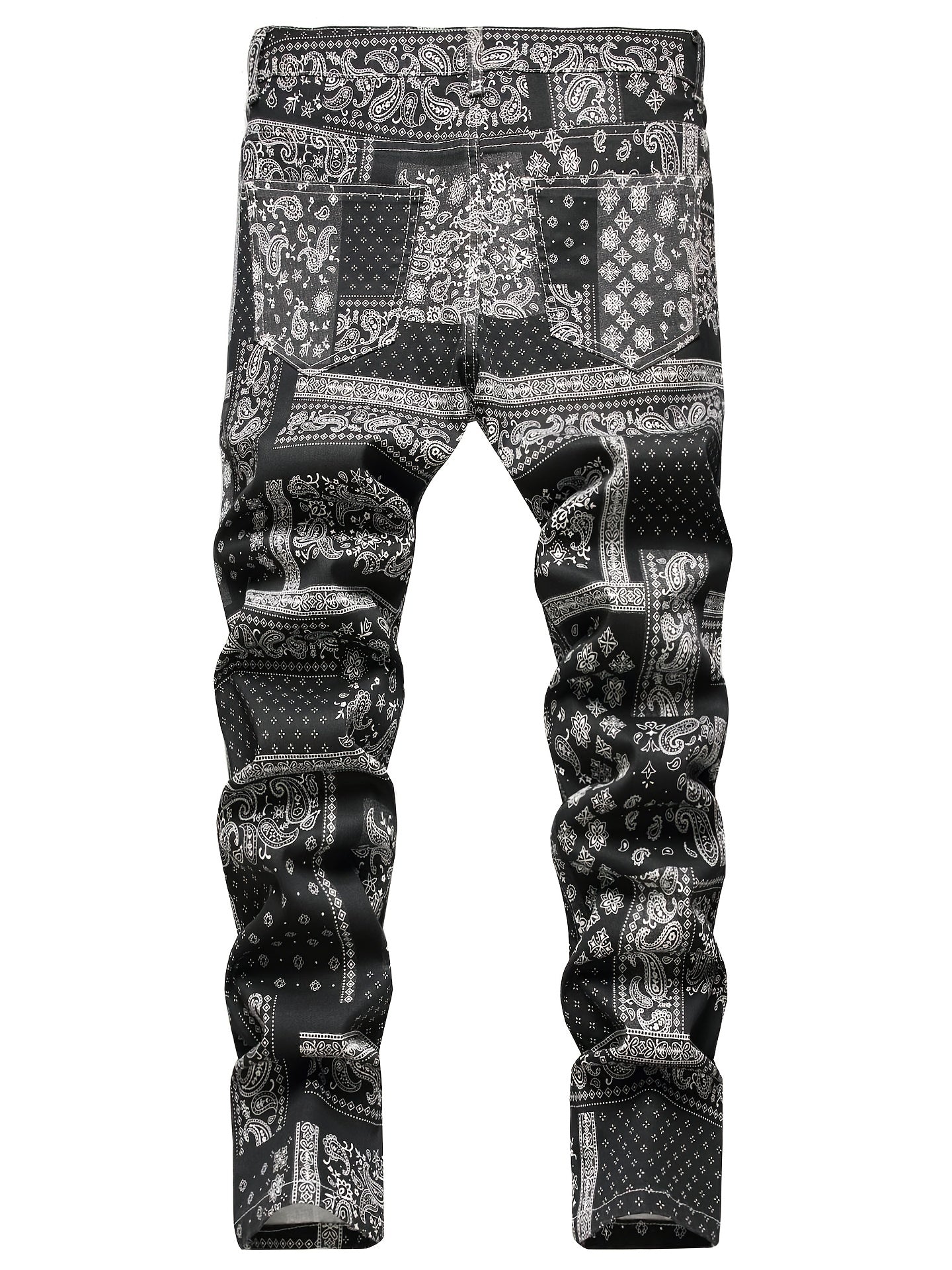 Boys 3D Print Jeans Skinny Slim Fit Denim Long Pants