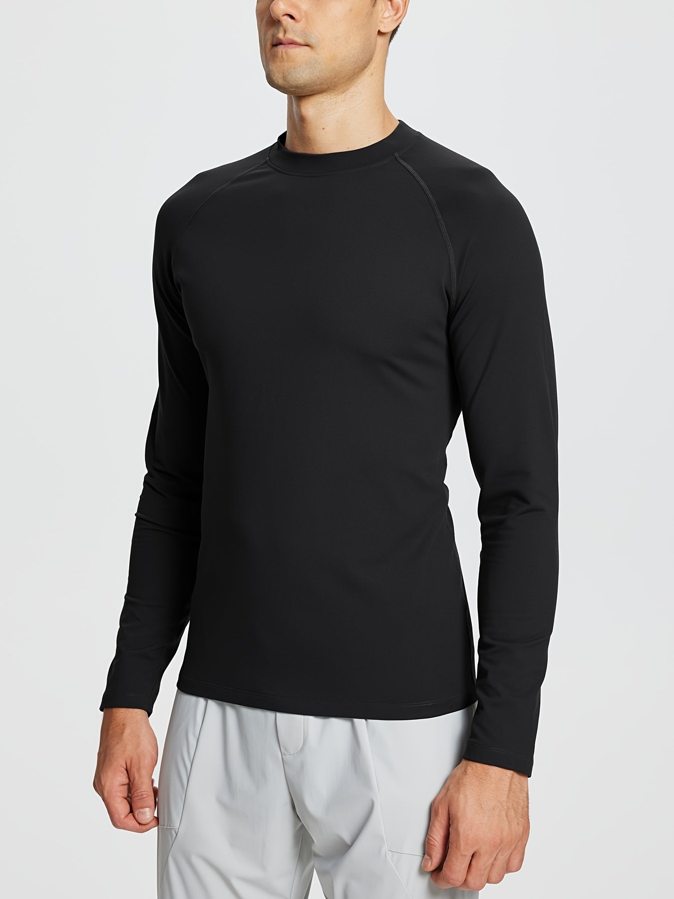 BALEAF Men's Long Sleeve Thermal Fleece Shirt for Running & Fitness Training