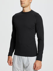 BALEAF Men's Long Sleeve Thermal Fleece Shirt for Running & Fitness Training