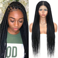 Double Lace Front Braided Wigs Knotless Cornrow Box Braids Wig with Baby Hair