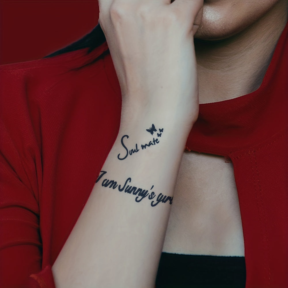 3 A4 Tattoo Stencils + Dye Paste - Animal Word Butterfly Pattern Semi-permanent