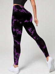 Tie Dye Seamless Fitness Pants Sports Yoga Leggings