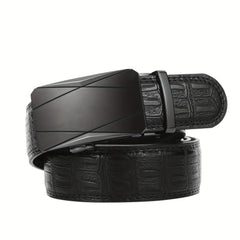 Men's PU Leather Belt Black 40mm Wide