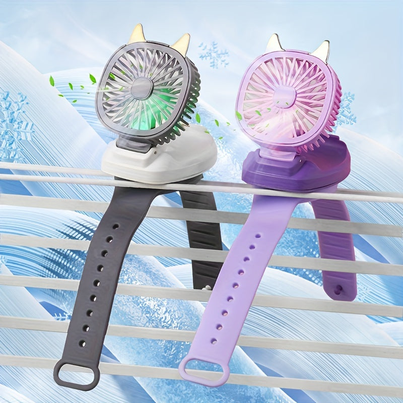 Cartoon Wristband USB Rechargeable Fan For Girls