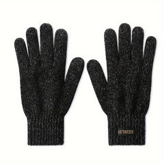 Winter Wool Knitted Gloves Windproof Outdoor Cycling Velvet Thickened Warm