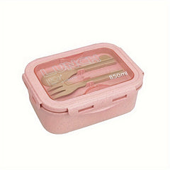 Classic Bento Lunch Box Set with Fork and Spoon for Lunch, Picnics, School, Work