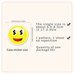 50pcs Smiling Face Stickers Waterproof Luggage Graffiti Motorcycle Car