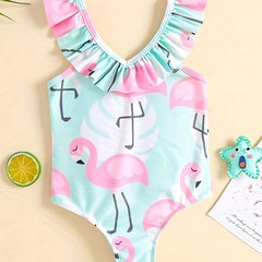 Flamingo Print Swimsuit for Girls