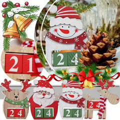 Christmas Countdown Calendar Ornament Wooden Date Display Decorations
