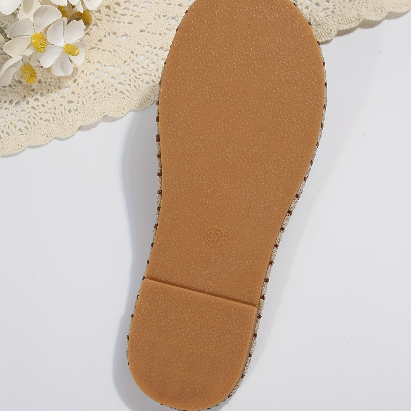 Women's Ethnic Pattern Slippers Open Toe Linen Sandals