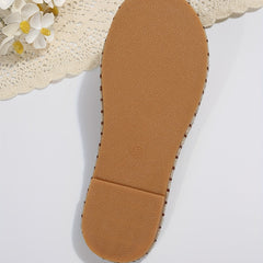 Women's Ethnic Pattern Slippers Open Toe Linen Sandals