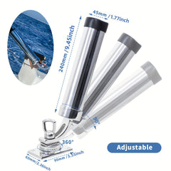 360 Adjustable Fishing Rod Holder 316 Stainless Steel for Marine Boat Yacht