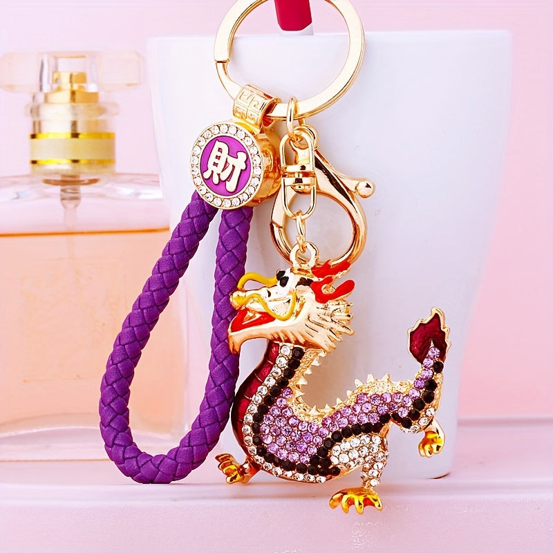 Diamond Encrusted Alloy Dragon Year Hanging Ornament Decorations