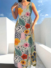 Floral Print Maxi Tank Dress