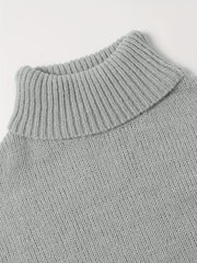 Casual Sweater Women's Solid Long Sleeve Turtle Neck Jumper