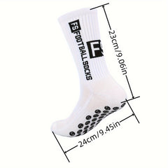 3 Pairs Men's Mid Crew Sport Socks Non Slip Shock Absorption Nylon Blend