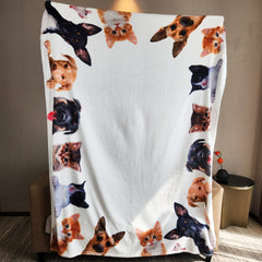 Funny Pet Cat Dog Simulation Print Blanket Warm Flannel for Camping Travel