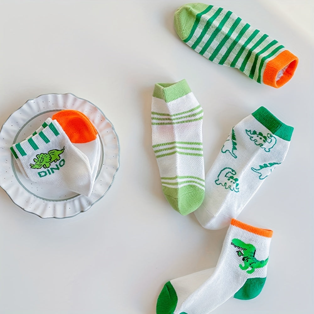 5 Pairs Boys Thin Breathable Soft Socks