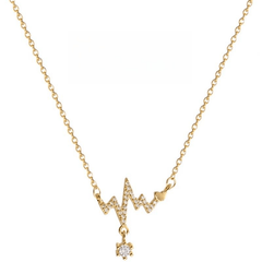 Heartbeat Pendant Necklace Geometric Clavicle Chain