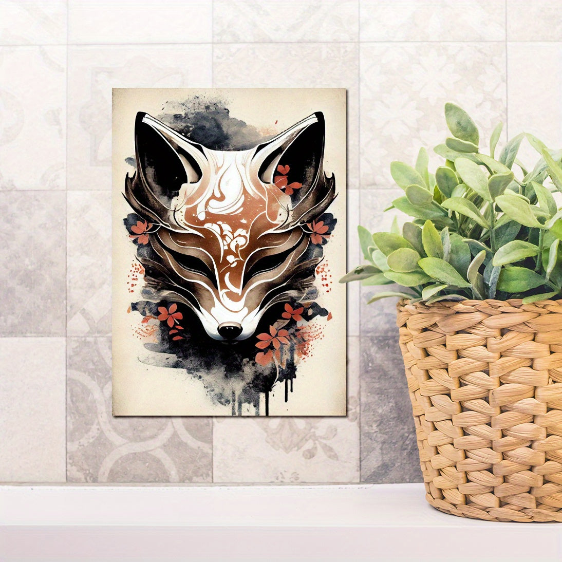 Abstract Fox & Flower Wall Stickers for Kids Room Nursery Home