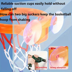 Adjustable Water Basketball Set with 3 Balls for Pool Bathtub Shower
