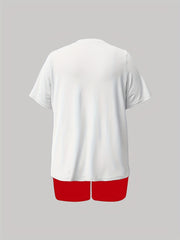 Earth Print Crew Neck Short Sleeve Top & Shorts Set