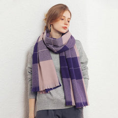 Cashmere Scarf Shawl Women's Plaid Thick Warm Scarf